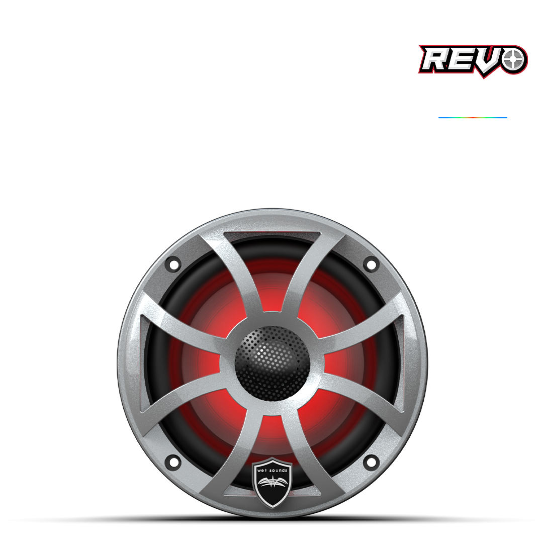 REVO Series 6.5-inch High-Output Component Style Coaxial Speakers w/ XS-Silver RGB Grilles