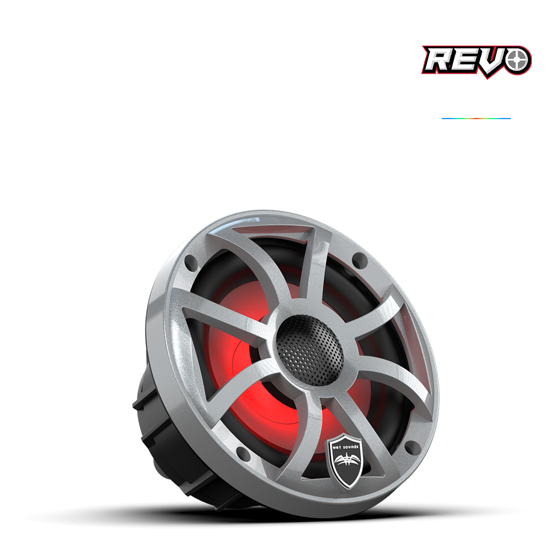 REVO Series 6.5-inch High-Output Component Style Coaxial Speakers w/ XS-Silver RGB Grilles