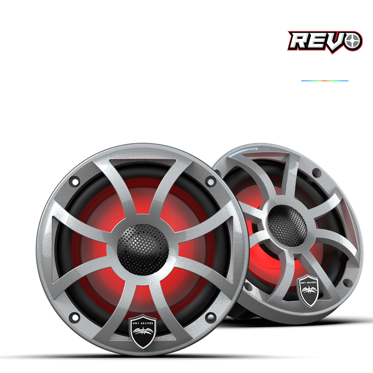 REVO Series 6.5-inch High-Output Component Style Coaxial Speakers w/ XS-Silver RGB Grilles