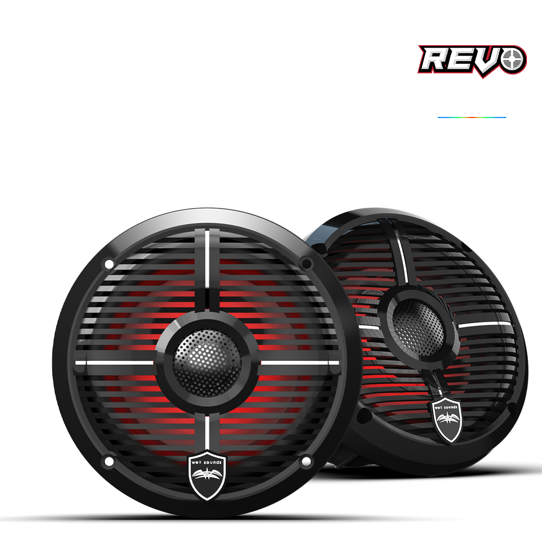 REVO Series 6.5-inch High-Output Component Style Coaxial Speakers w/ XW-Black RGB Grilles