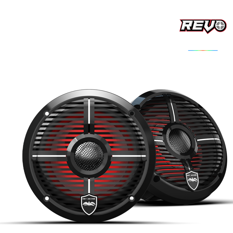 REVO Series 6.5-inch High-Output Component Style Coaxial Speakers w/ XW-Black RGB Grilles