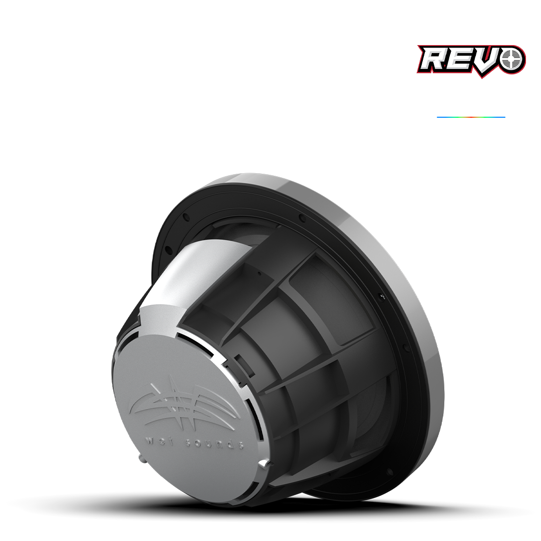 REVO Series 8-inch High-Output Component Style Coaxial Speakers w/ XS-Gunmetal-Stainless Steel RGB Grilles