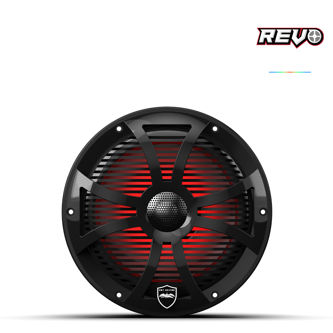 REVO Series 8-inch High-Output Component Style Coaxial Speakers w/ SW-Black RGB Grilles