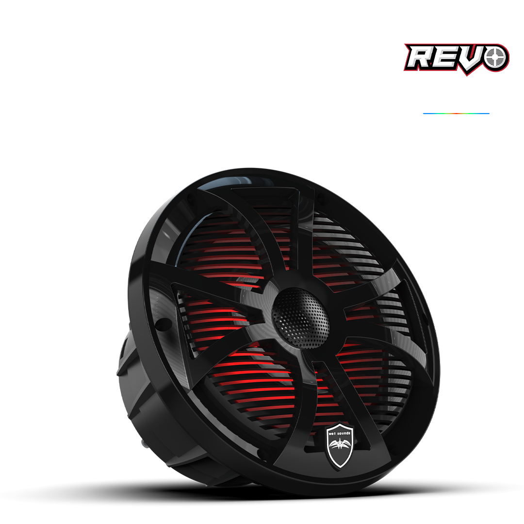 REVO Series 8-inch High-Output Component Style Coaxial Speakers w/ SW-Black RGB Grilles