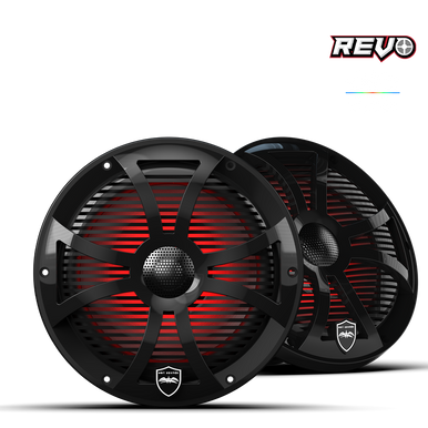 REVO 8 SW-B V3 | REVO 8-inch Black Coaxial Speakers with SW Black RGB Grilles