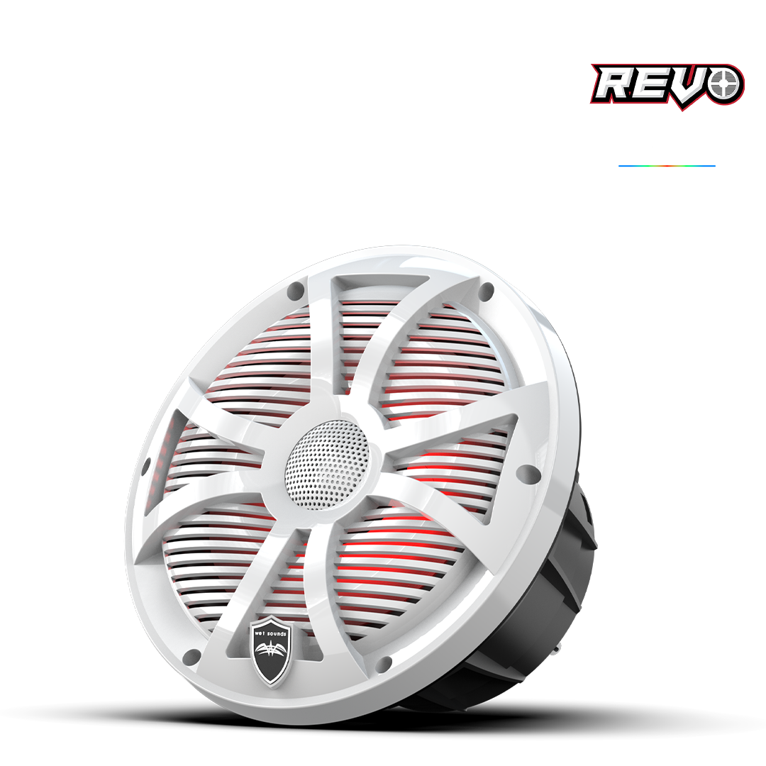 REVO Series 8-inch High-Output Component Style Coaxial Speakers w/ SW-White RGB Grilles
