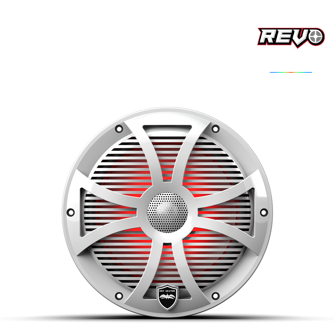 REVO Series 8-inch High-Output Component Style Coaxial Speakers w/ SW-White RGB Grilles