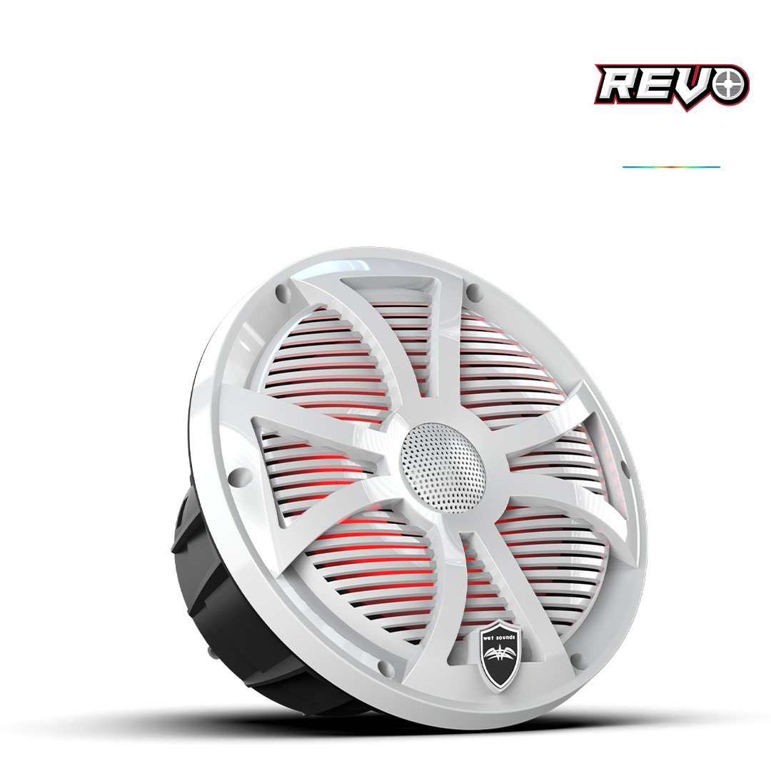 REVO Series 8-inch High-Output Component Style Coaxial Speakers w/ SW-White RGB Grilles
