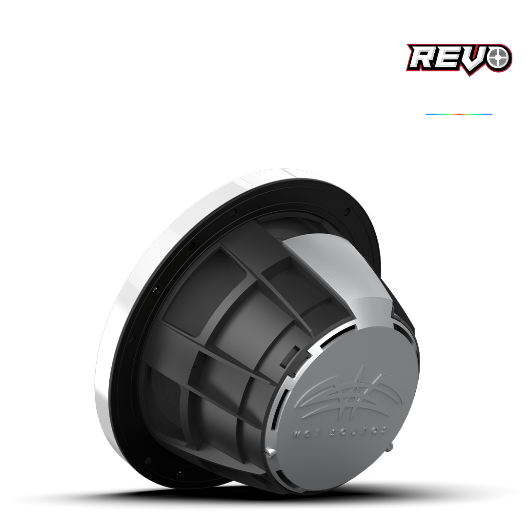 REVO Series 8-inch High-Output Component Style Coaxial Speakers w/ XW-White RGB Grilles