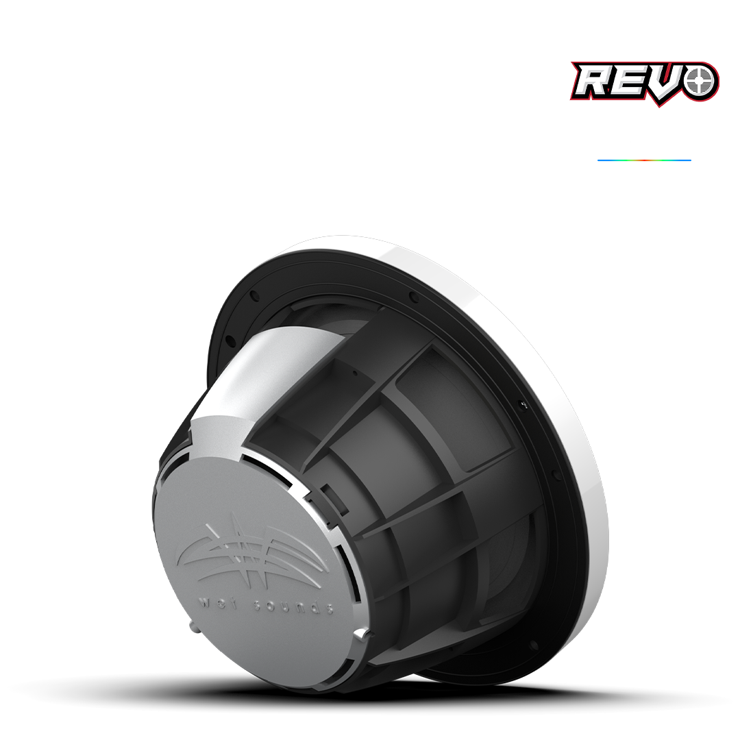 REVO Series 8-inch High-Output Component Style Coaxial Speakers w/ XW-White RGB Grilles