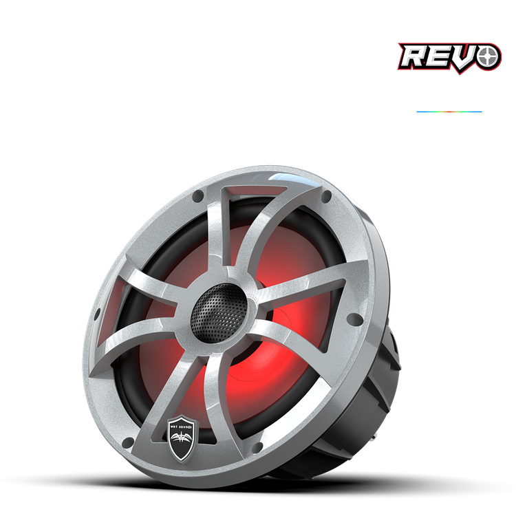 REVO Series 8-inch High-Output Component Style Coaxial Speakers w/ XS-Silver RGB Grilles