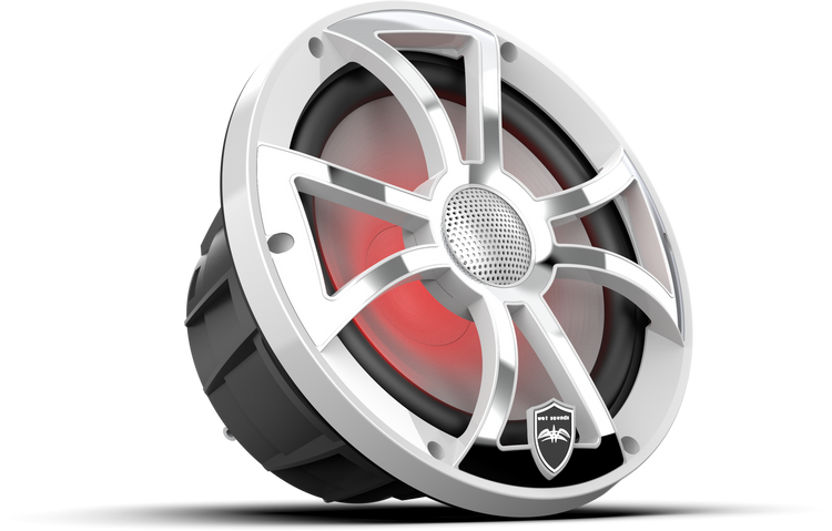 REVO 8 XS-W-SS V3 | REVO 8-inch White Coaxial Speakers with XS White Stainless Steel RGB Grilles