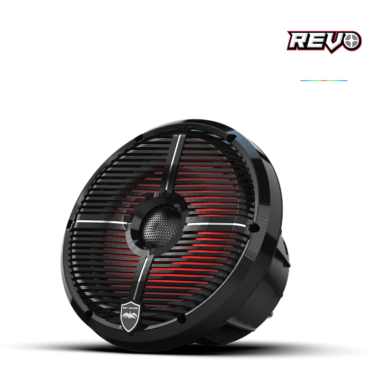REVO Series 8-inch High-Output Component Style Coaxial Speakers w/ XW-Black RGB Grilles