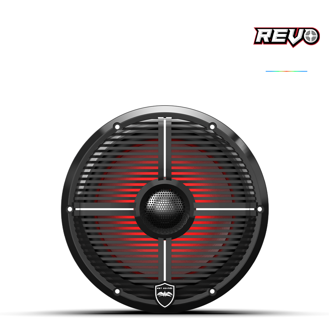 REVO Series 8-inch High-Output Component Style Coaxial Speakers w/ XW-Black RGB Grilles