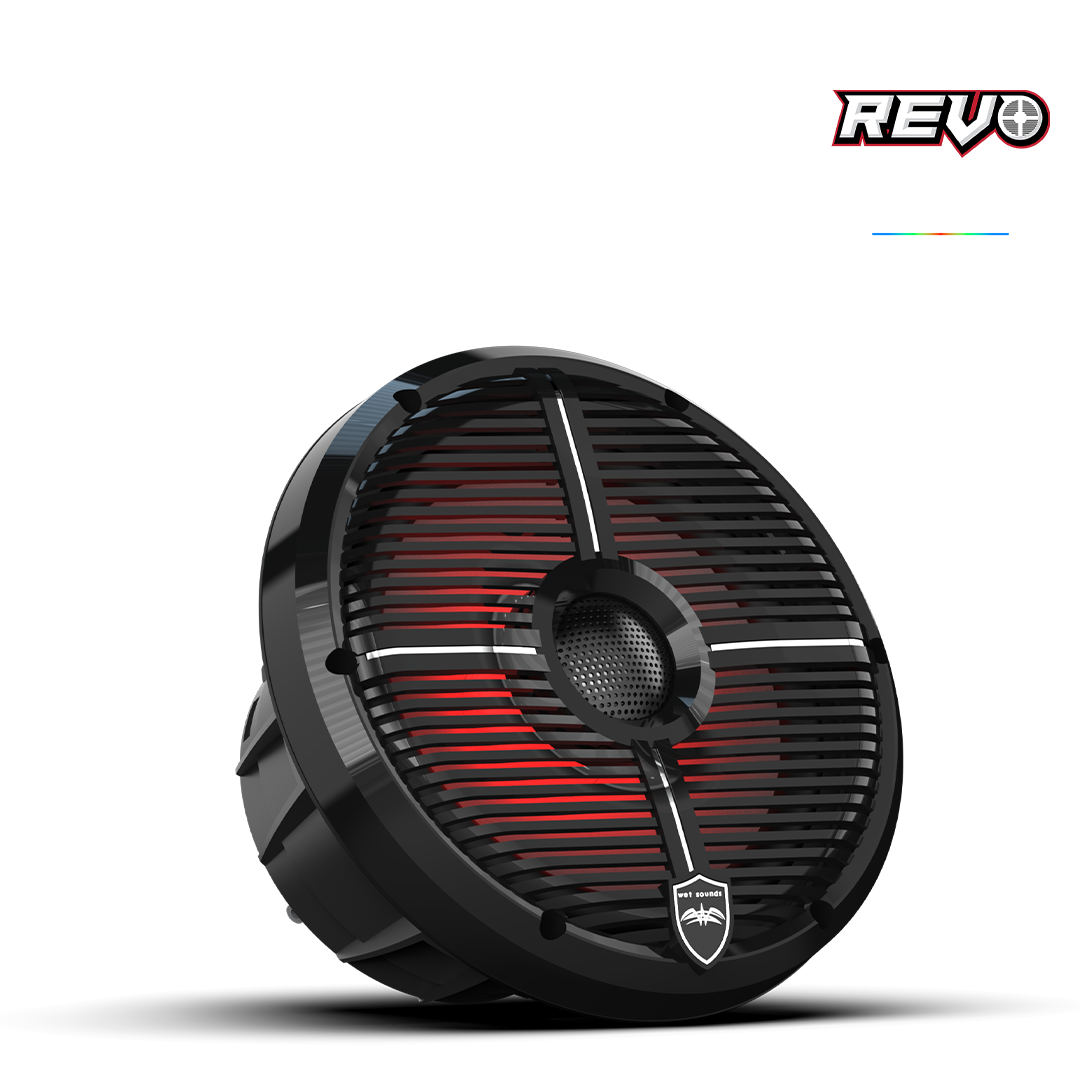 REVO Series 8-inch High-Output Component Style Coaxial Speakers w/ XW-Black RGB Grilles
