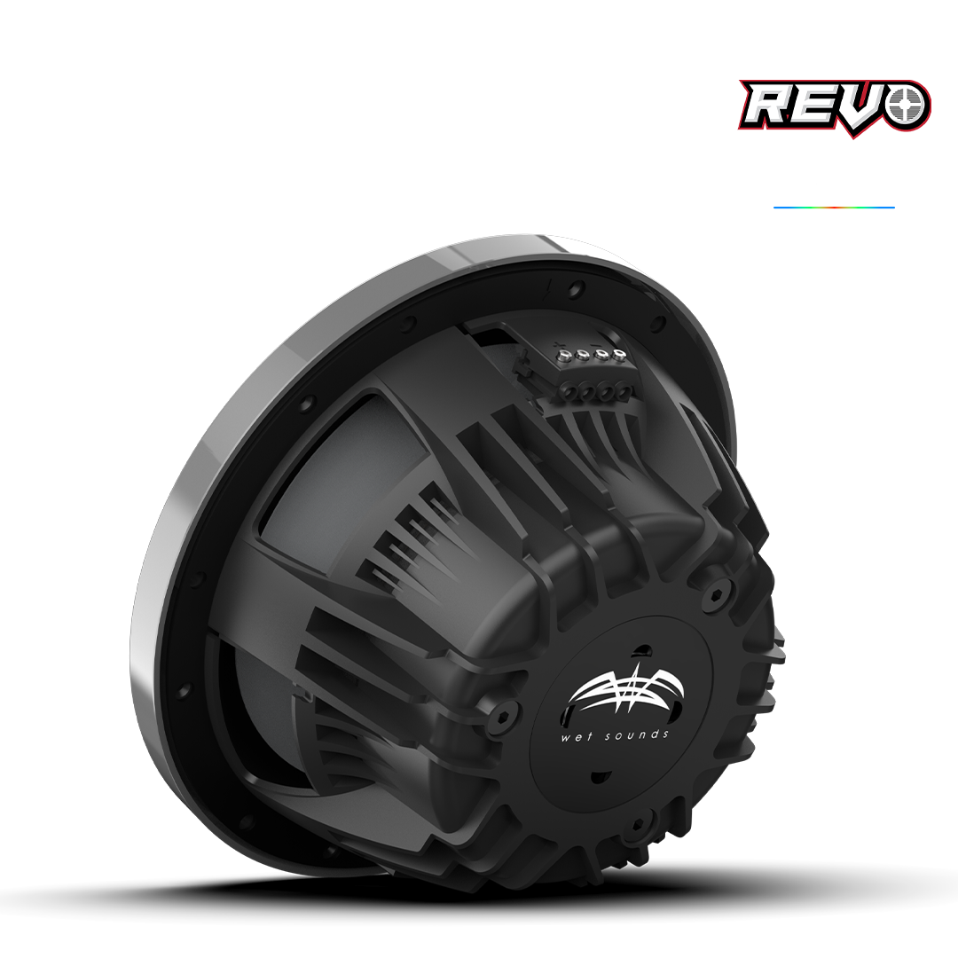Wet Sounds™ REVO Series 10-inch High-Output Component Style Coaxial Speakers w/ XS-Gunmetal-Stainless Steel RGB Grilles