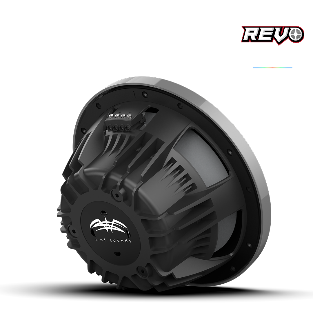 Wet Sounds™ REVO Series 10-inch High-Output Component Style Coaxial Speakers w/ XS-Gunmetal-Stainless Steel RGB Grilles