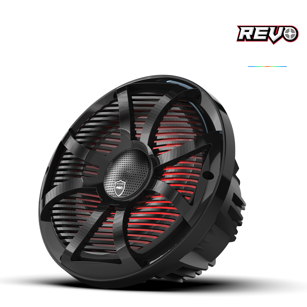 Wet Sounds™ REVO Series 10-inch High-Output Component Style Coaxial Speakers w/ SW-Black RGB Grilles
