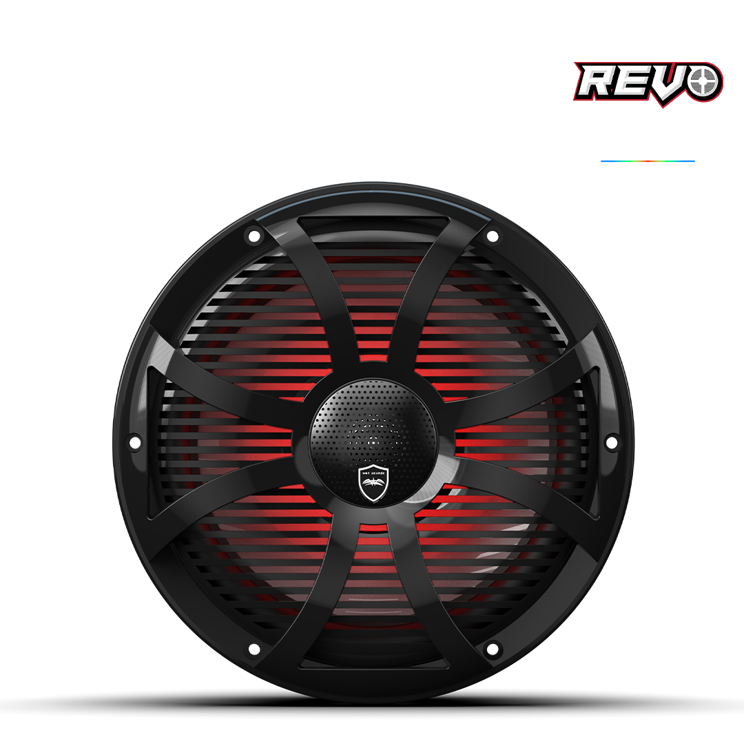 Wet Sounds™ REVO Series 10-inch High-Output Component Style Coaxial Speakers w/ SW-Black RGB Grilles