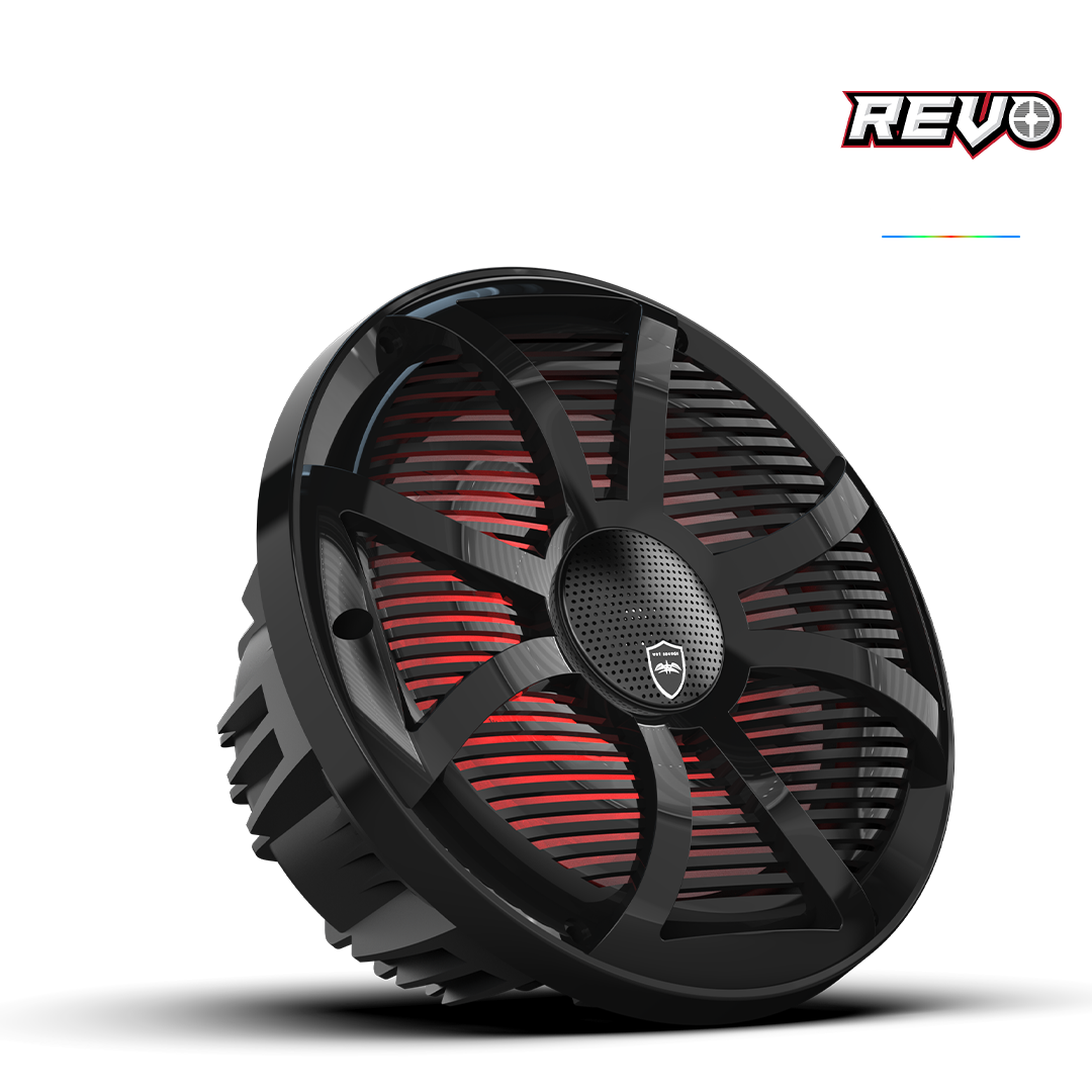 Wet Sounds™ REVO Series 10-inch High-Output Component Style Coaxial Speakers w/ SW-Black RGB Grilles