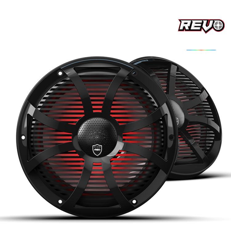 Wet Sounds™ REVO Series 10-inch High-Output Component Style Coaxial Speakers w/ SW-Black RGB Grilles