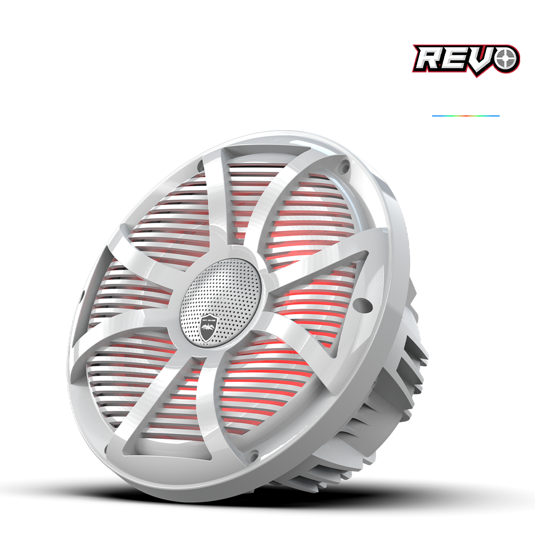 Wet Sounds™ REVO Series 10-inch High-Output Component Style Coaxial Speakers w/ SW-White RGB Grilles