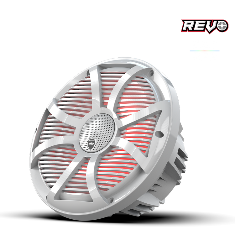 Wet Sounds™ REVO Series 10-inch High-Output Component Style Coaxial Speakers w/ SW-White RGB Grilles