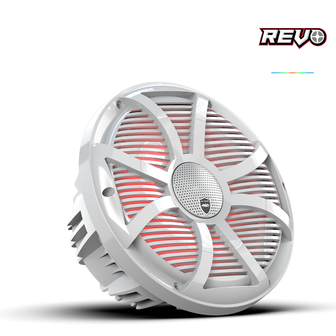 Wet Sounds™ REVO Series 10-inch High-Output Component Style Coaxial Speakers w/ SW-White RGB Grilles