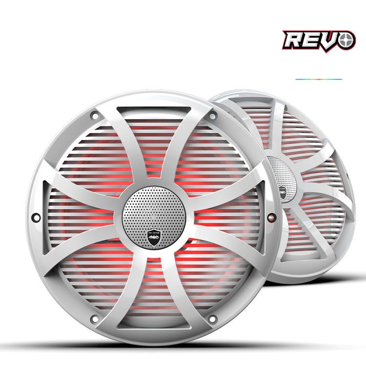 Wet Sounds™ REVO Series 10-inch High-Output Component Style Coaxial Speakers w/ SW-White RGB Grilles