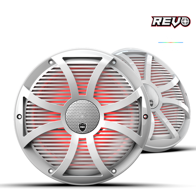 REVO CX-10 SW-W S2 | REVO 10-inch White Coaxial Speakers with White SW RGB Grilles