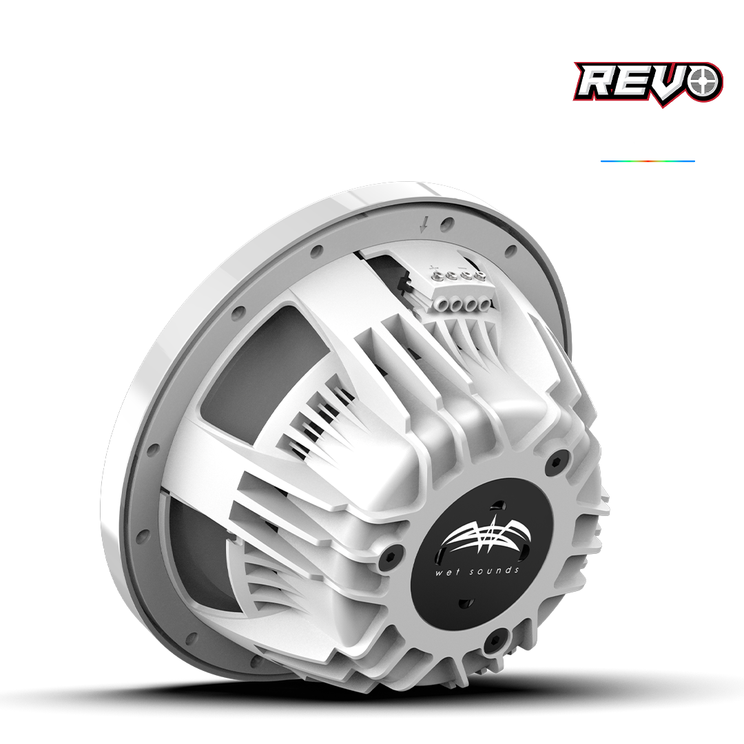Wet Sounds™ REVO Series 10-inch High-Output Component Style Coaxial Speakers w/ SW-White RGB Grilles