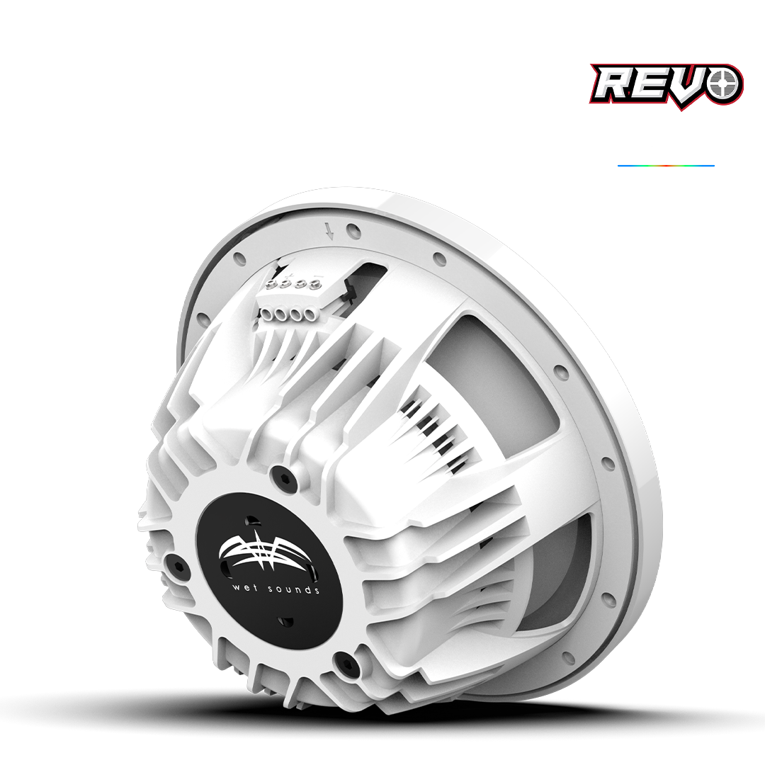 Wet Sounds™ REVO Series 10-inch High-Output Component Style Coaxial Speakers w/ XW-White RGB Grilles