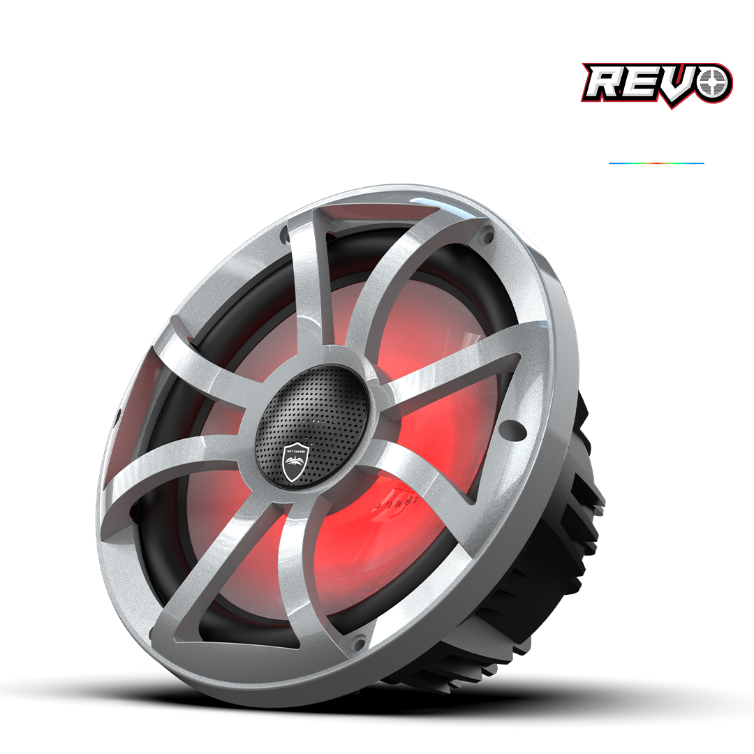 Wet Sounds™ REVO Series 10-inch High-Output Component Style Coaxial Speakers w/ XS-Silver RGB Grilles