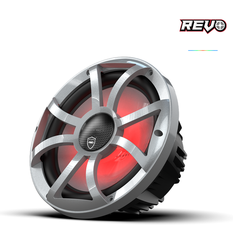 Wet Sounds™ REVO Series 10-inch High-Output Component Style Coaxial Speakers w/ XS-Silver RGB Grilles