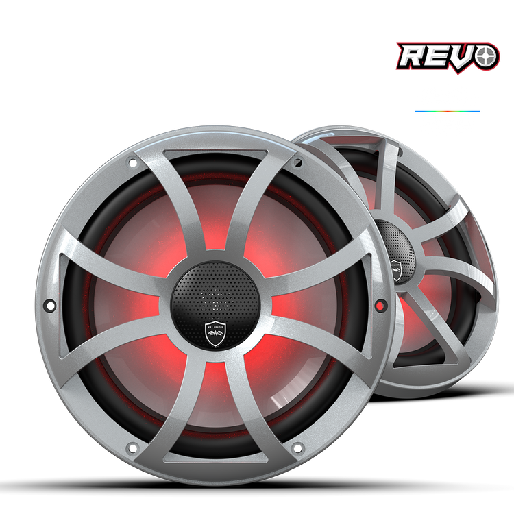 Wet Sounds™ REVO Series 10-inch High-Output Component Style Coaxial Speakers w/ XS-Silver RGB Grilles