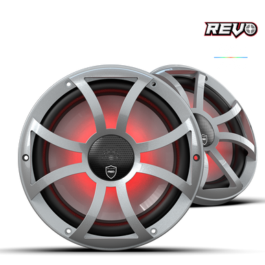 REVO CX-10 XS-S S2 | REVO 10-inch Silver Coaxial Speakers with Silver XS RGB Grilles