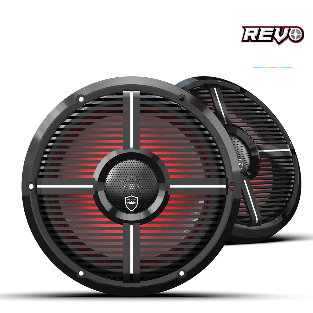 Wet Sounds™ REVO Series 10-inch High-Output Component Style Coaxial Speakers w/ XW-Black RGB Grilles