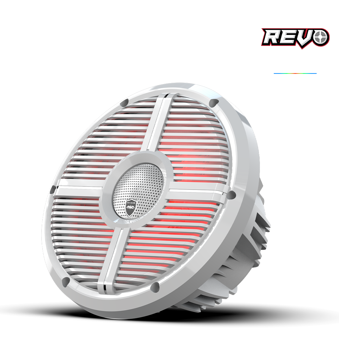 Wet Sounds™ REVO Series 10-inch High-Output Component Style Coaxial Speakers w/ XW-White RGB Grilles