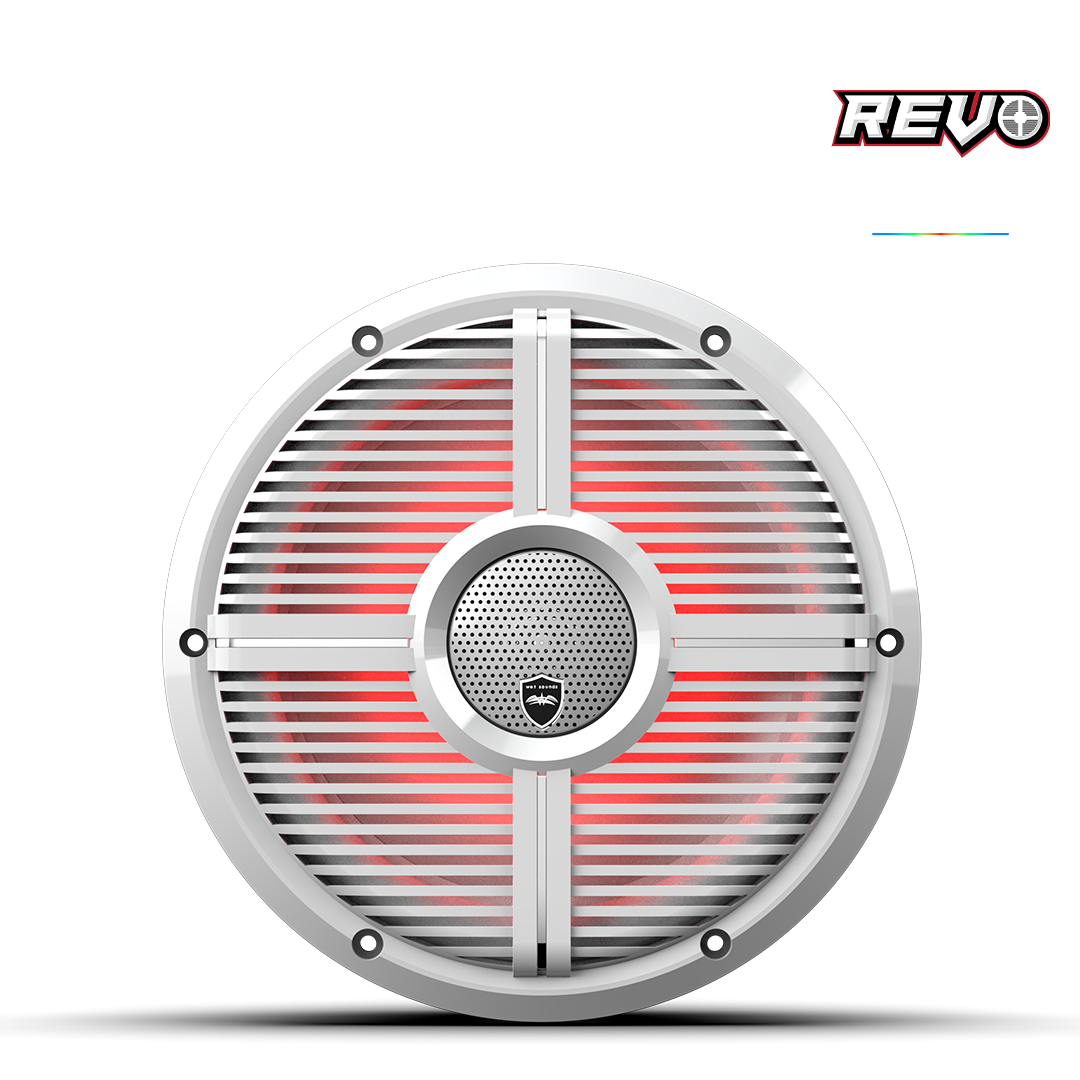 Wet Sounds™ REVO Series 10-inch High-Output Component Style Coaxial Speakers w/ XW-White RGB Grilles