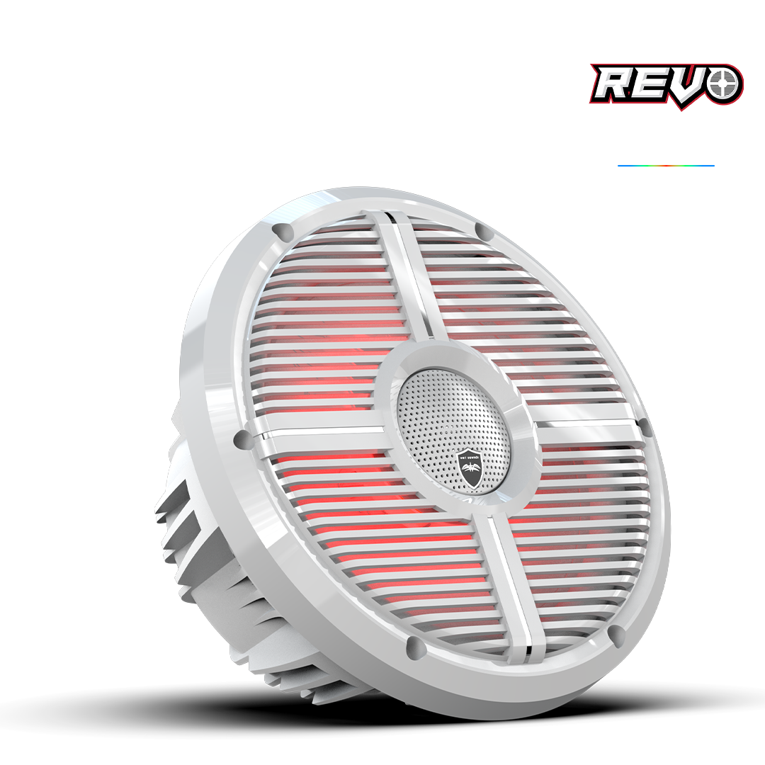Wet Sounds™ REVO Series 10-inch High-Output Component Style Coaxial Speakers w/ XW-White RGB Grilles