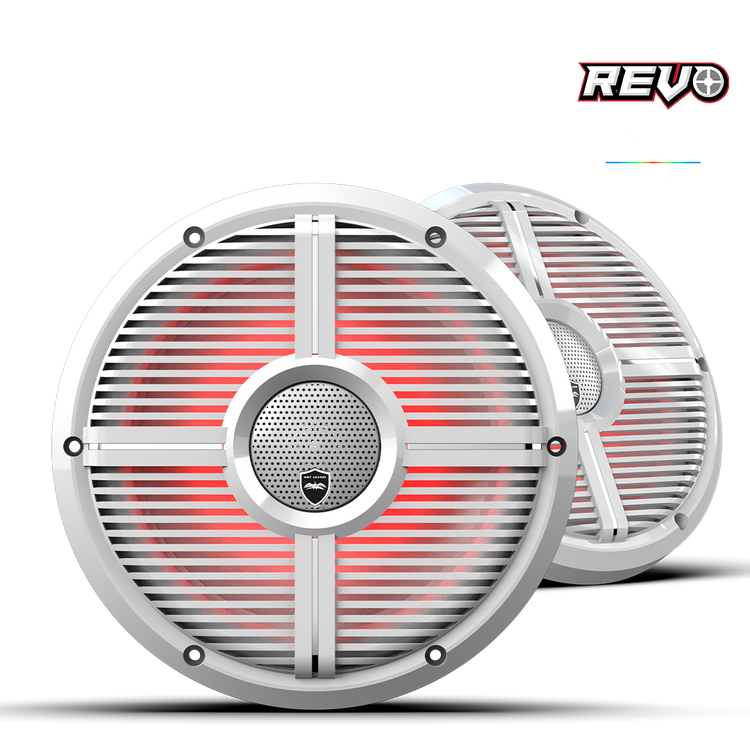 Wet Sounds™ REVO Series 10-inch High-Output Component Style Coaxial Speakers w/ XW-White RGB Grilles