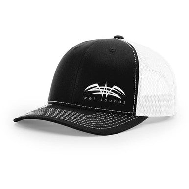CAP-R-BLKW-SNAP | Richardson Snapback Cap Black White with White Offset Wet Sounds Logo