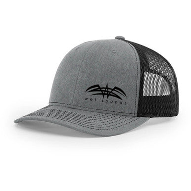 CAP-R-HGB-SNAP YOUTH | Richardson Youth Snapback Cap Heather Gray Black with Black Offset Wet Sounds Logo