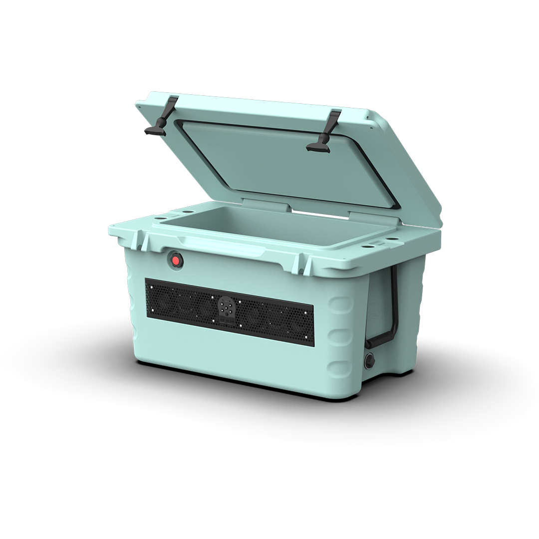 Wet Sounds SHIVR-55 Seafoam Bluetooth soundbar cooler open