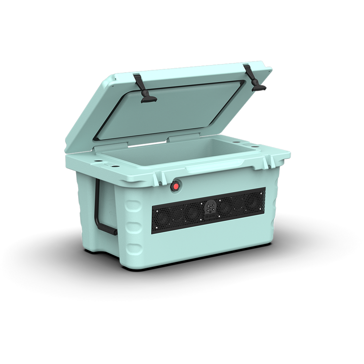 Wet Sounds SHIVR-55 Seafoam Bluetooth soundbar cooler open view