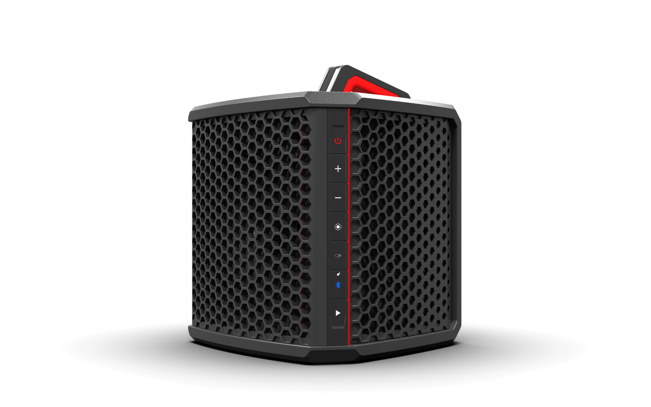 Wet Sounds WS-L portable speaker front view with LED lighting