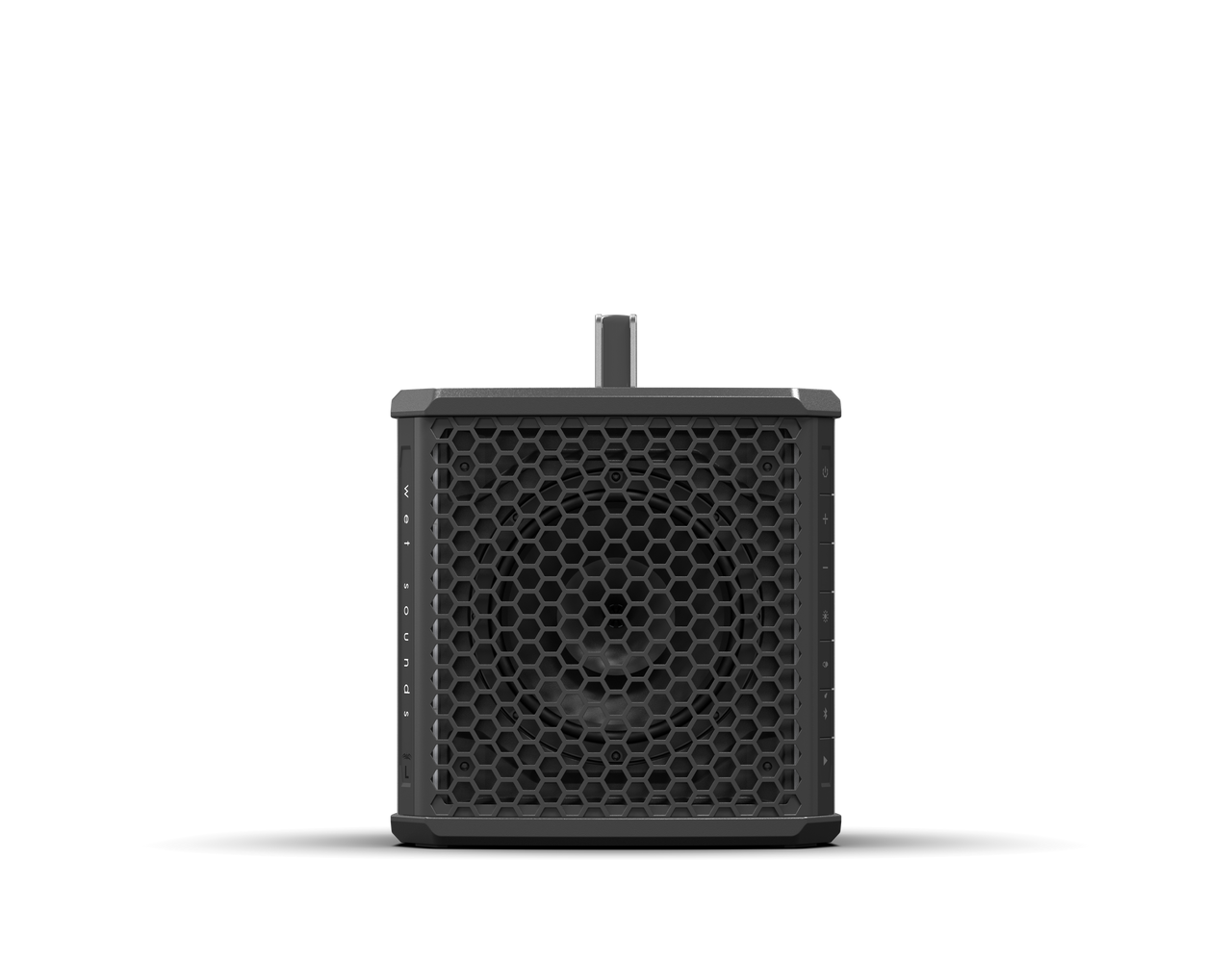 Front facing Wet Sounds WS-L portable speaker  – rugged, weatherproof wireless speaker with LED lights and pro-level audio performance, perfect for outdoor and marine use.