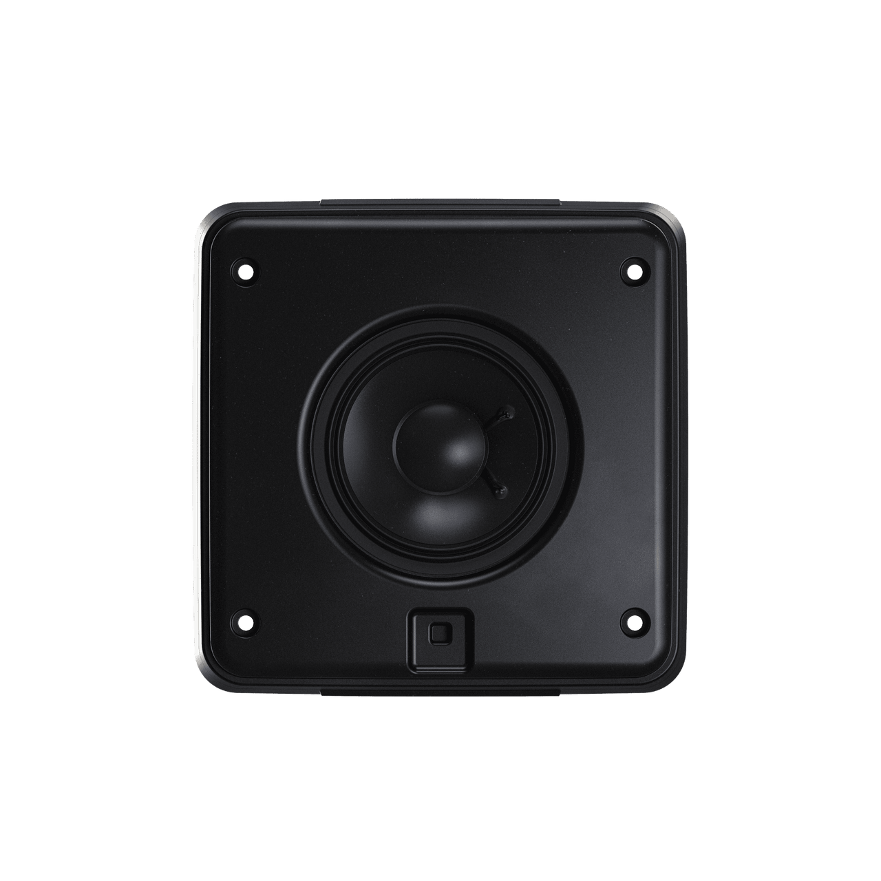 Close-up of WS-SWM-600 marine speaker showing shallow depth design for tight installation spaces
