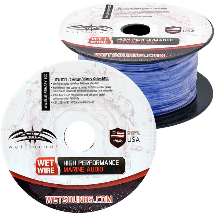 WW-BLUE PRIMARY 500 | 18 AWG Blue Primary Wet Wire – 500ft Spool
