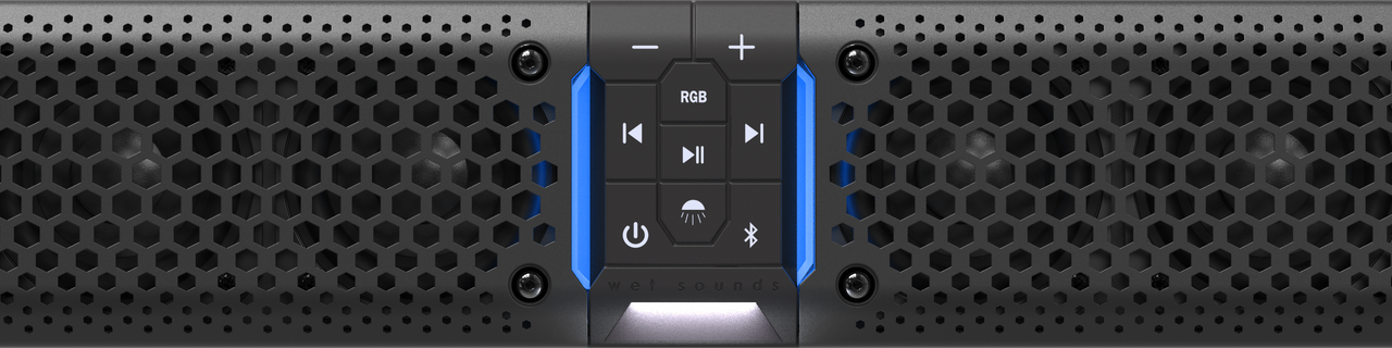 Wet Sounds Stealth XT 8 Control Pad Closeup Blue